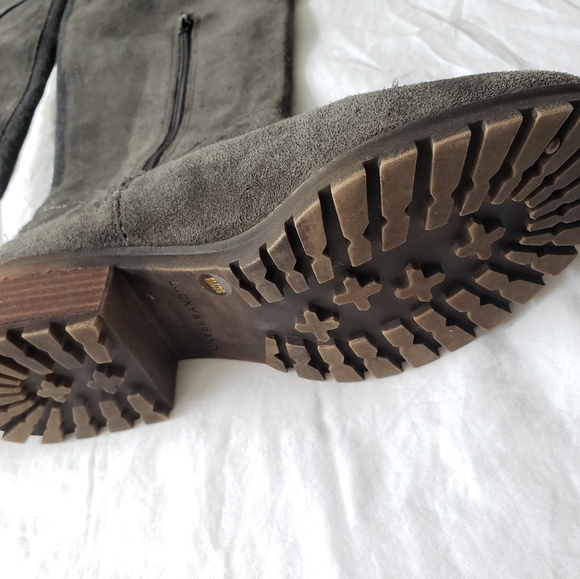Lucky Brand LK-Harleen gray suede round toe knee high boots 8 - Picture 9 of 16